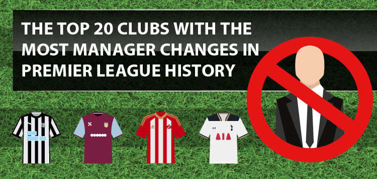 Which Premier League clubs have changed their manager the most? teaser image