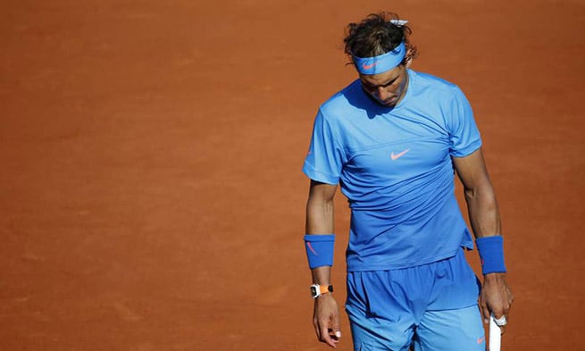 Rafael Nadal on the tennis court